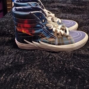 Converse Blue and Red High-Top Sneakers